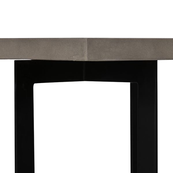 Modrest Sharon Modern Concrete & Black Metal End Table - Image 5