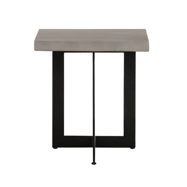 Modrest Sharon Modern Concrete & Black Metal End Table - Image 2