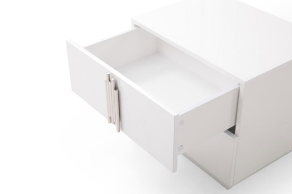 Modrest Token - Modern White + Stainless Steel Bedroom Set - Image 2