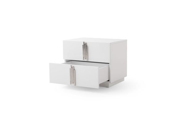 Modrest Token - Modern White + Stainless Steel Bedroom Set - Image 3