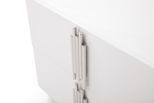 Modrest Token - Modern White + Stainless Steel Bedroom Set - Image 5