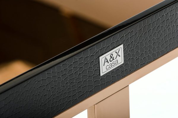 A&X Padua Modern Large Black & Rosegold End Table - Image 2