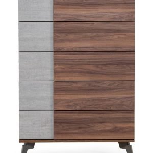 Nova Domus Palermo Italian Modern Faux Concrete & Walnut Chest