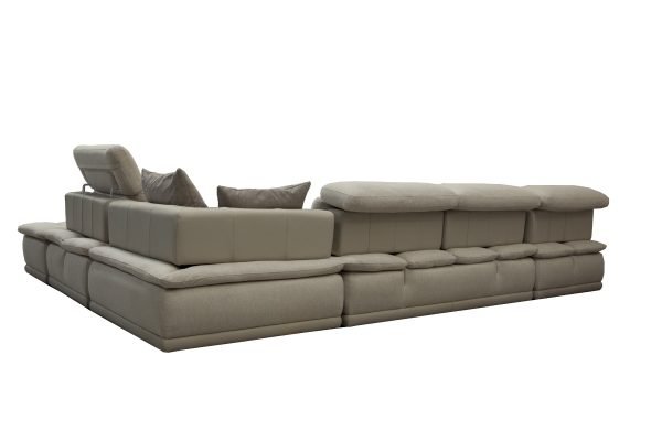 David Ferrari Panorama - Italian Modern Taupe Grey Fabric and Leather Modular Sectional Sofa - Image 3