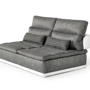 David Ferrari Panorama - Italian Modern Grey Fabric + White Leather Modular Sectional Sofa