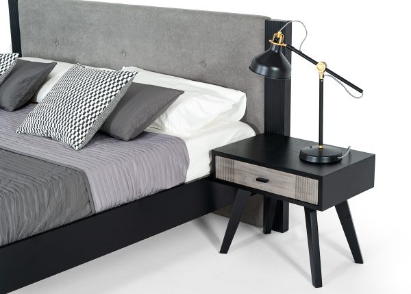 Nova Domus Panther Contemporary Grey & Black Bed