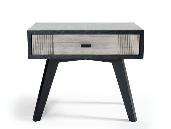 Nova Domus Panther Contemporary Grey & Black Nightstand