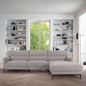 Divani Casa Paraiso - Modern Grey Fabric Right Facing Sectional Sofa