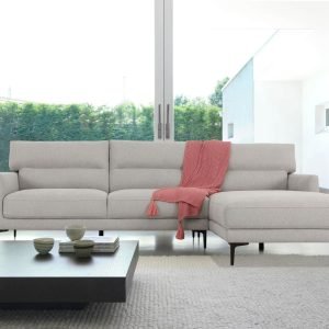 Divani Casa Paraiso - Modern Grey Fabric Right Facing Sectional Sofa