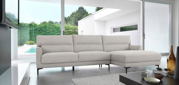 Divani Casa Paraiso - Modern Grey Fabric Right Facing Sectional Sofa - Image 2