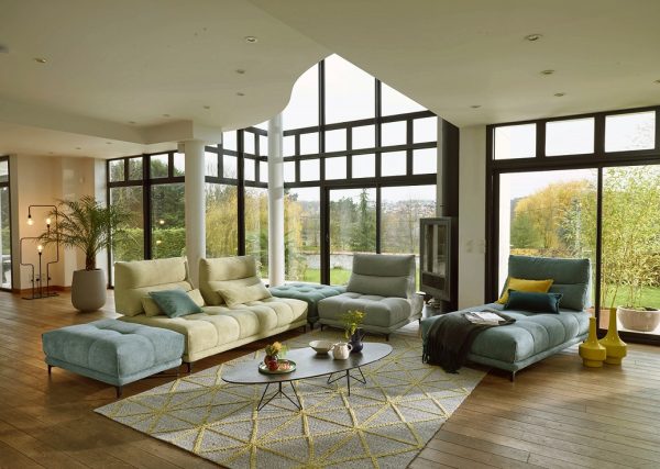 David Ferrari Pashmina - Contemporary Multi Colored Fabric Modular Sectional Sofa - Image 3