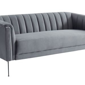 Divani Casa Patton - Modern Dark Grey Fabric Sofa