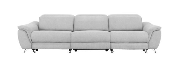 Divani Casa Paul - Contemporary Grey Fabric Sofa w/ Electric Recliners - Image 2