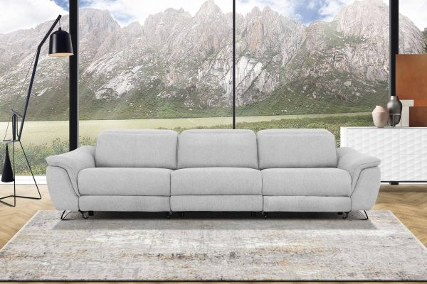 Divani Casa Paul - Contemporary Grey Fabric Sofa w/ Electric Recliners - Image 3