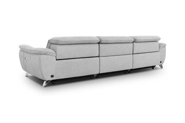 Divani Casa Paul - Contemporary Grey Fabric Sofa w/ Electric Recliners - Image 5