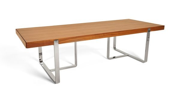 Modrest Pauline- Modern Walnut and Stainless Steel Dining Table - Image 3