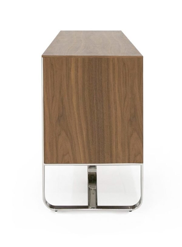 Modrest Pauline- Modern Walnut and Stainless Steel Sideboard Buffet - Image 5