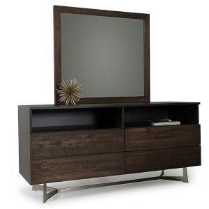 Modrest Wharton Modern Dark Aged Oak Mirror