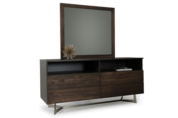 Modrest Wharton Modern Dark Aged Oak Mirror