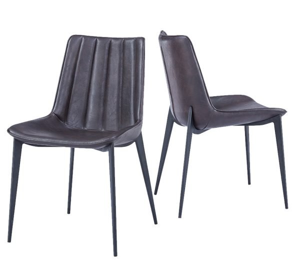 Modrest Peoria - Modern Brown & Black Dining Chair (Set of 2) - Image 4