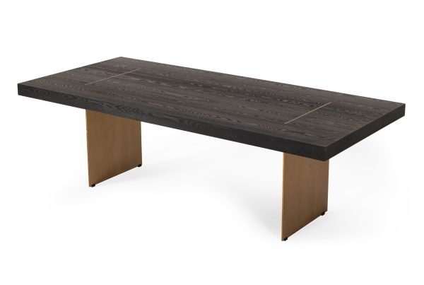 Modrest Perret - Large Glam Black Ash + Brushed Brass Dining Table - Image 2