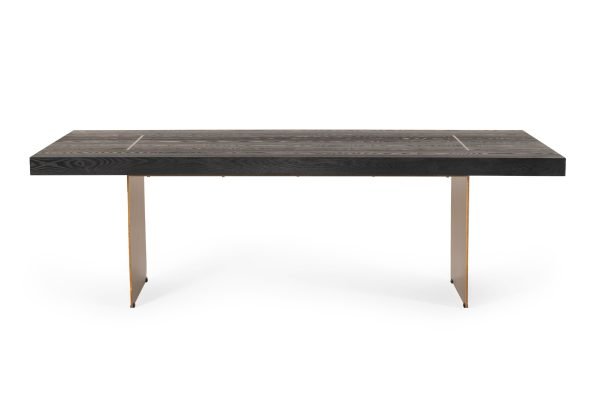 Modrest Perret - Large Glam Black Ash + Brushed Brass Dining Table - Image 3