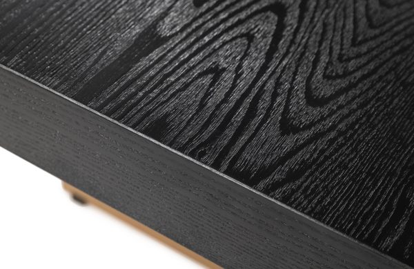 Modrest Perret - Large Glam Black Ash + Brushed Brass Dining Table - Image 5