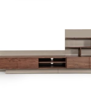 Nova Domus Pompeii Contemporary Grey & Walnut TV Stand