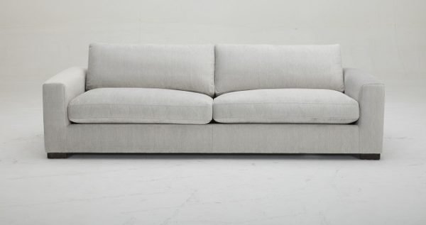Divani Casa Poppy - Modern White Fabric Long Sofa