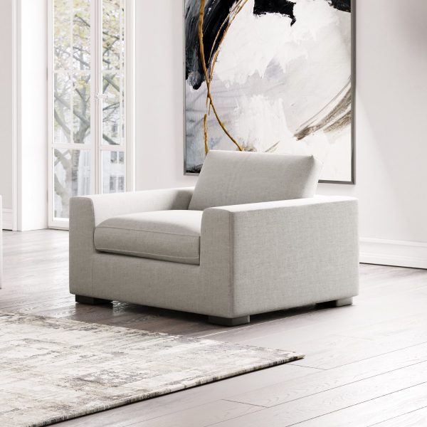 Divani Casa Poppy - Modern White Fabric Lounge Chair - Image 2
