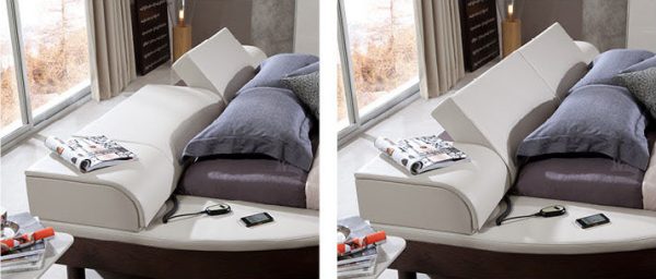 Eastern King Portofino Adjustable Leatherette Bed with built-in Nightstands - Image 3