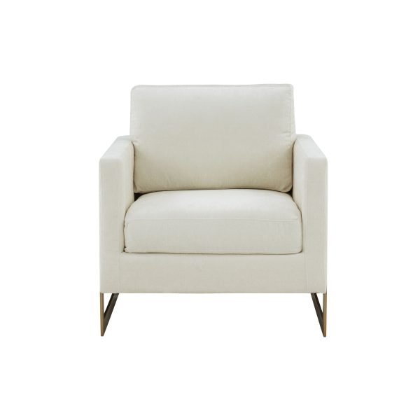 Modrest Prince - Contemporary Cream + Gold Fabric Accent Chair - Image 3