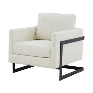 Modrest Prince - Contemporary Cream + Black Fabric Accent Chair