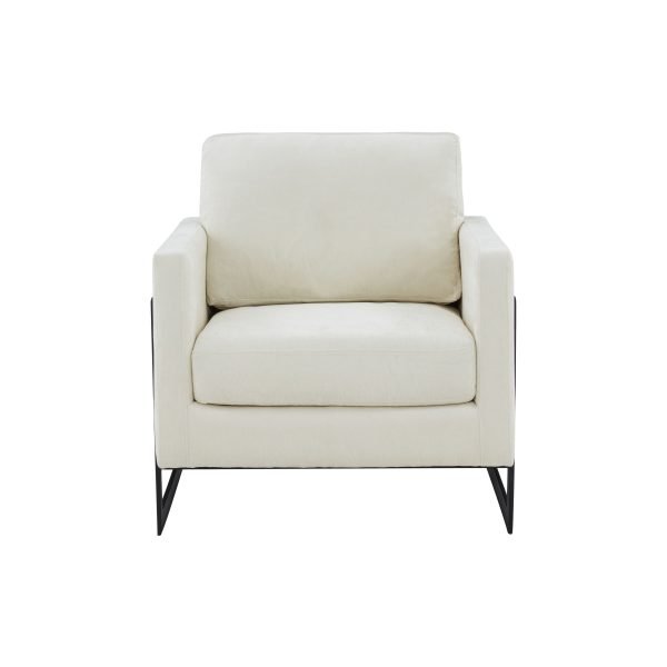 Modrest Prince - Contemporary Cream + Black Fabric Accent Chair - Image 3