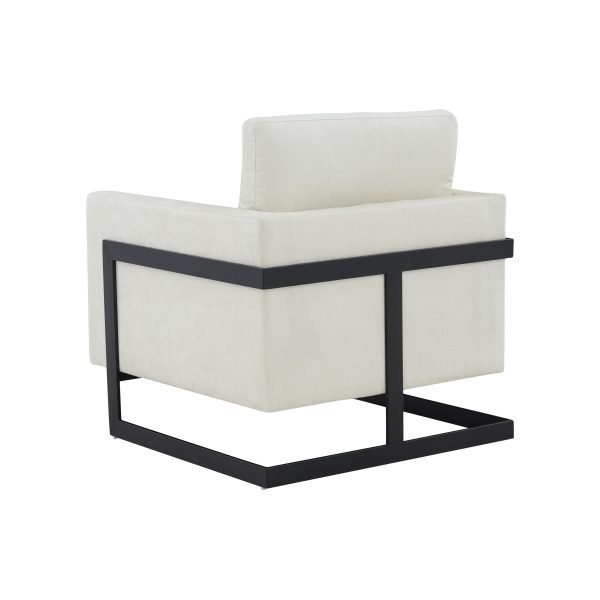 Modrest Prince - Contemporary Cream + Black Fabric Accent Chair - Image 4