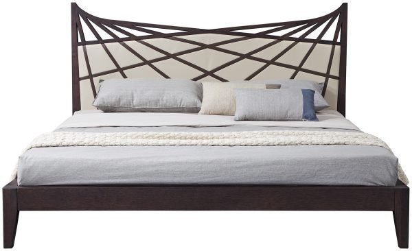 Modrest Prism Modern Brown & Beige Bonded Leather Bed - Image 2