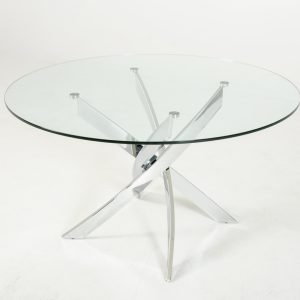 Modrest Pyrite Modern Round Glass Dining Table