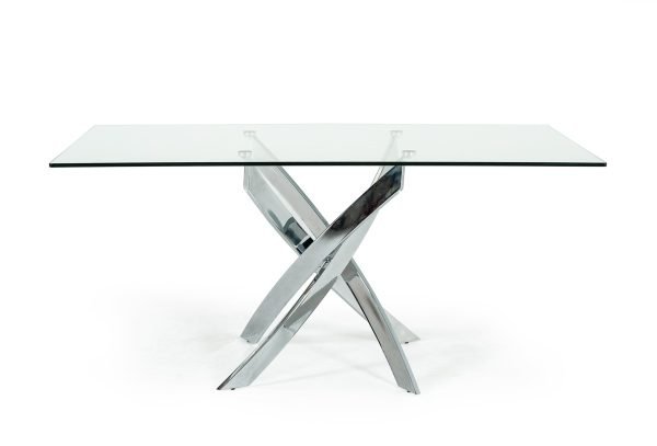 Modrest Pyrite Modern Rectangular Glass Dining Table - Image 4