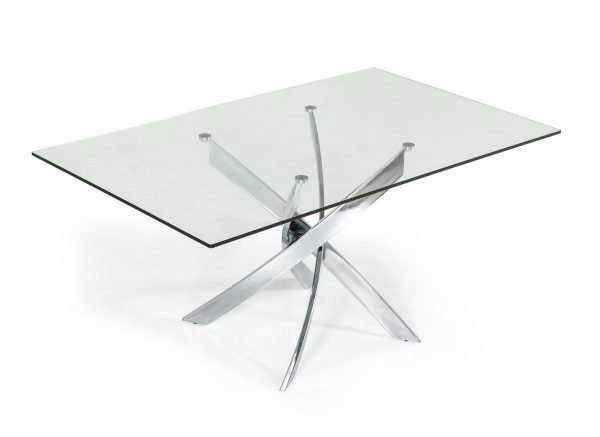 Modrest Pyrite Modern Rectangular Glass Dining Table - Image 2