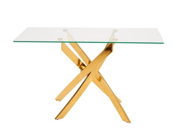 Modrest Pyrite Modern Glass and Gold Console Table - Image 4