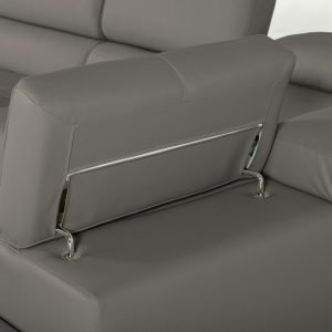 Divani Casa Quebec - Modern Dark Grey Eco-Leather Right Facing Sectional Sofa