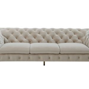 Divani Casa Quincey - Transitional Beige Velvet Sofa