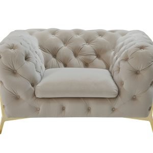 Divani Casa Quincey - Transitional Beige Velvet Chair