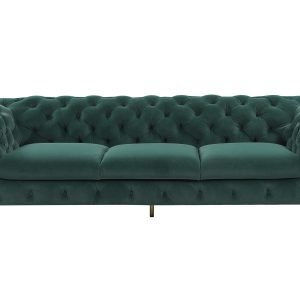 Divani Casa Quincey - Transitional Emerald Green Velvet Sofa