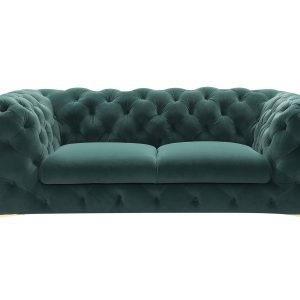 Divani Casa Quincey - Transitional Emerald Green Velvet Loveseat