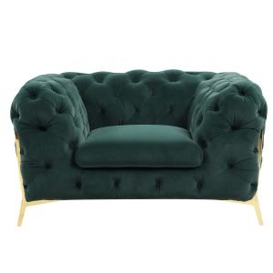 Divani Casa Quincey - Transitional Emerald Green Velvet Chair