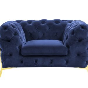 Divani Casa Quincey - Transitional Blue Velvet Chair