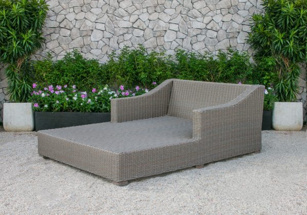 Renava Pismo Outdoor Beige Wicker Sunbed