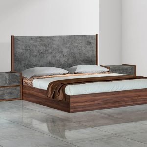 Nova Domus Rado - California King Modern Walnut & Volcanic Slate Bed