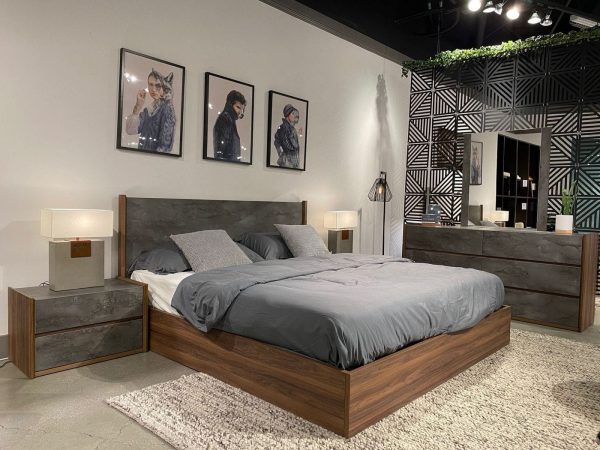 Nova Domus Rado - California King Modern Walnut & Volcanic Slate Bed - Image 2